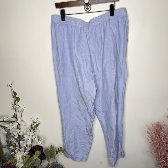 MADEWELL Linen-Blend Track Trousers Craft Blue {3U43} - Picture 4 of 7